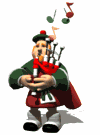 Animated Bagpiper Blowing Notes